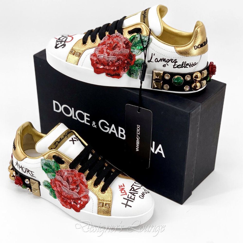 ⚡️SOLD! NEW DOLCE & GABBANA Roses Amore Portofino Sneakers - Picture 12 of 12